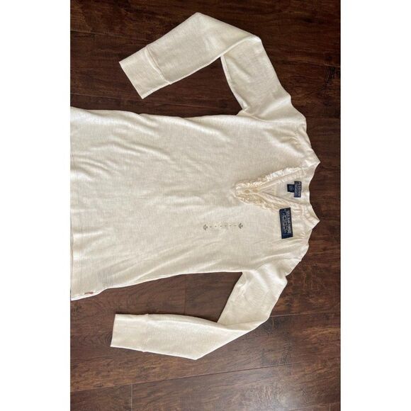 Polo Jeans Company beige long sleeve ruffle top - Picture 1 of 4